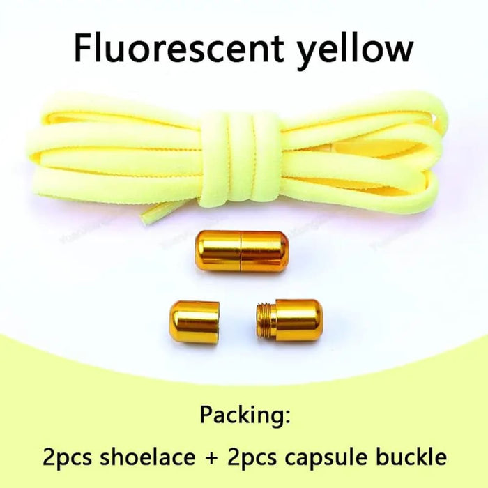 Elastic Laces Sneakers no Tie Shoe Round Quick for Kids &