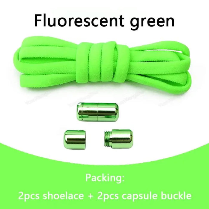 Elastic Laces Sneakers no Tie Shoe Round Quick for Kids &