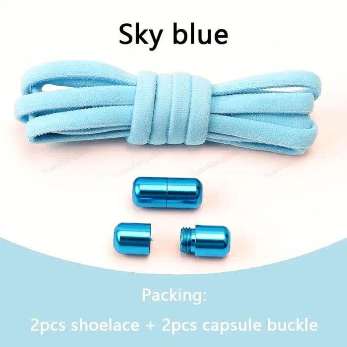 Elastic Laces Sneakers no Tie Shoe Round Quick for Kids &