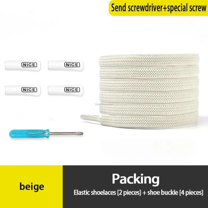 No Tie Elastic Sneakers Flat Shoe Laces for Kids & Adults