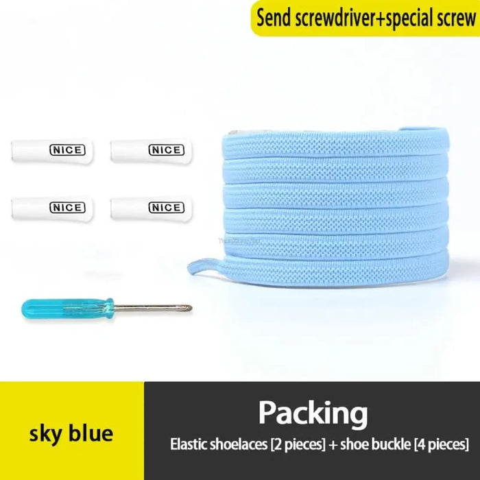 No Tie Elastic Sneakers Flat Shoe Laces for Kids & Adults