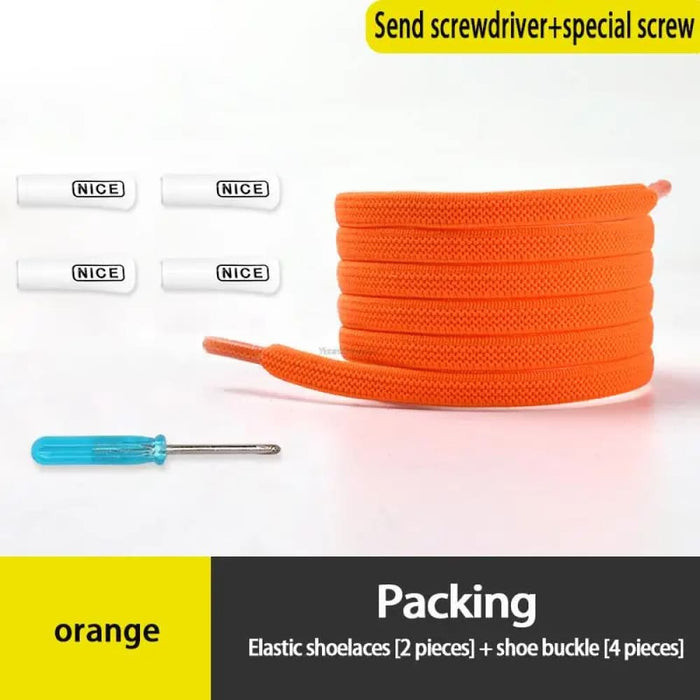 No Tie Elastic Sneakers Flat Shoe Laces for Kids & Adults