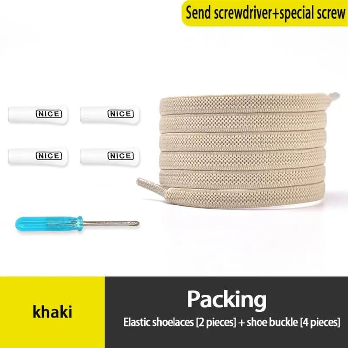 No Tie Elastic Sneakers Flat Shoe Laces for Kids & Adults