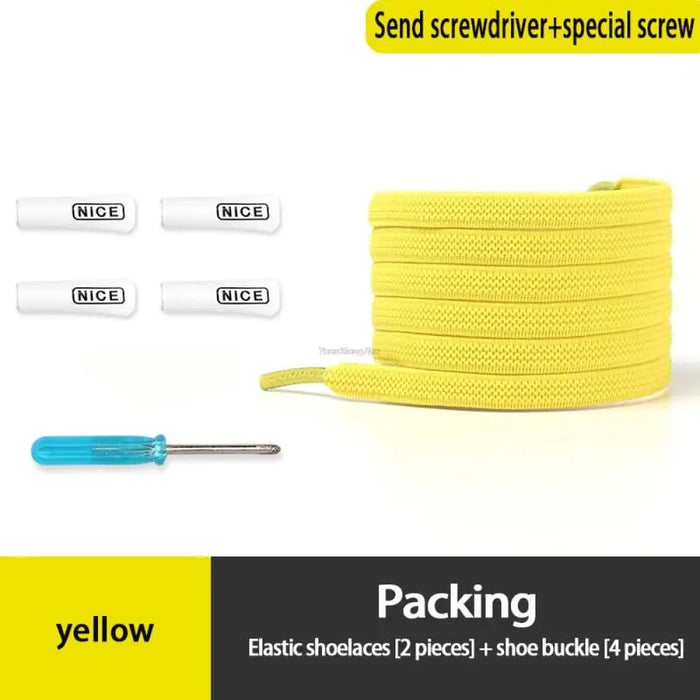 No Tie Elastic Sneakers Flat Shoe Laces for Kids & Adults