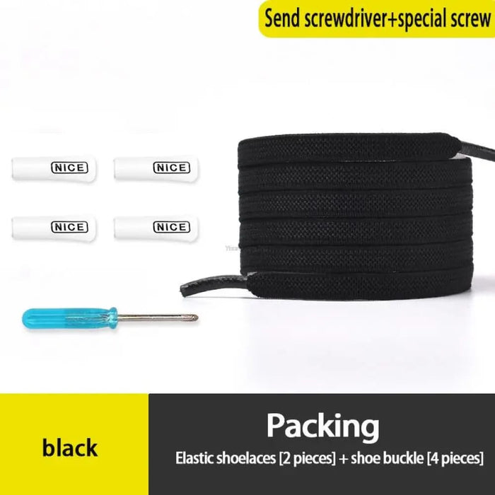 No Tie Elastic Sneakers Flat Shoe Laces for Kids & Adults