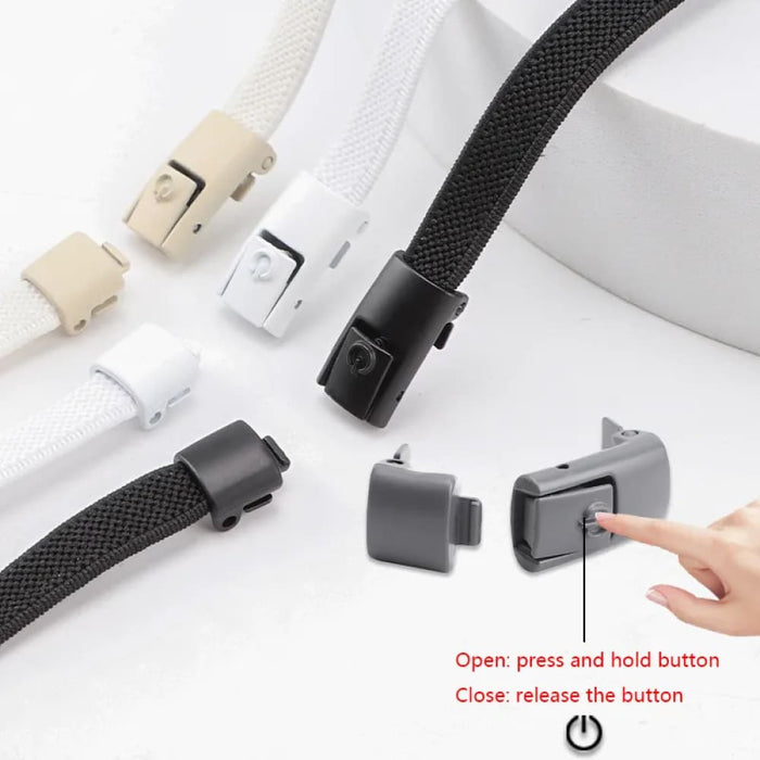 Elastic Sports Colourful Press Lock Without Ties 8mm Flats