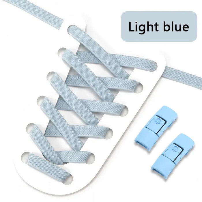 Elastic Sports Colourful Press Lock Without Ties 8mm Flats