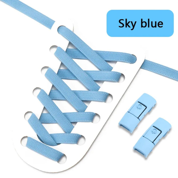 Elastic Sports Colourful Press Lock Without Ties 8mm Flats