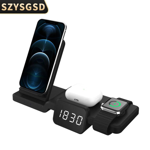 Led Electric Alarm Clock Wireless Charger Stand