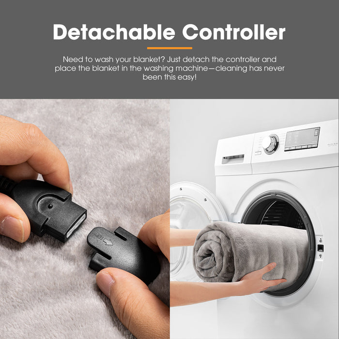 12V Electric Blanket With Controller Washable Throw Rug Travel Camping