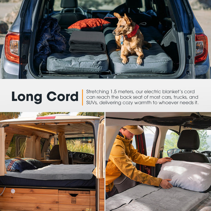 12V Electric Blanket With Controller Washable Throw Rug Travel Camping