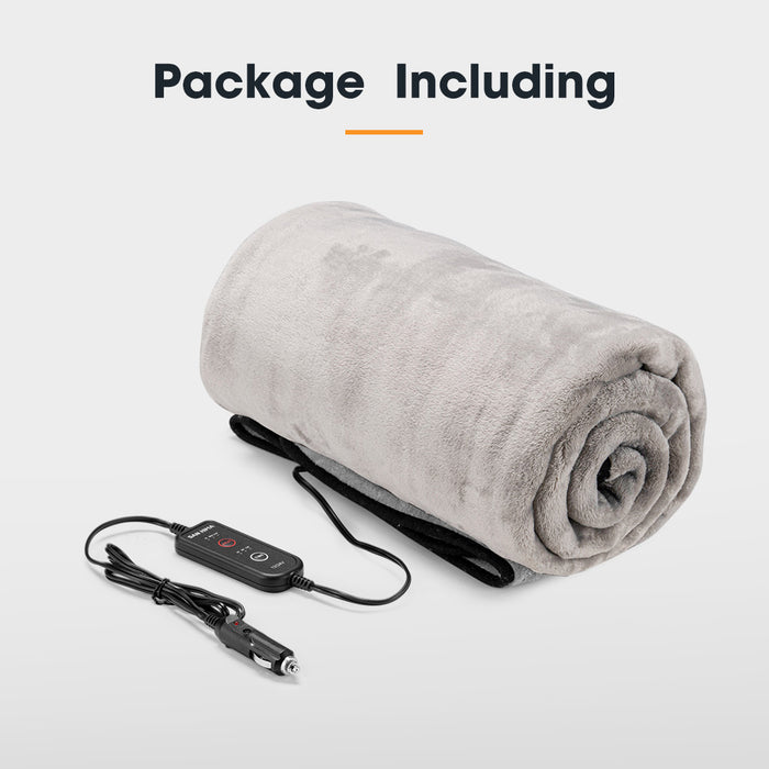 12V Electric Blanket With Controller Washable Throw Rug Travel Camping