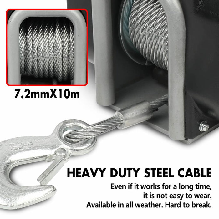 Electric Boat Winch 12v 6500lbs Portable Detachable Steel