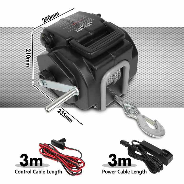 Electric Boat Winch 12v 6500lbs Portable Detachable Steel