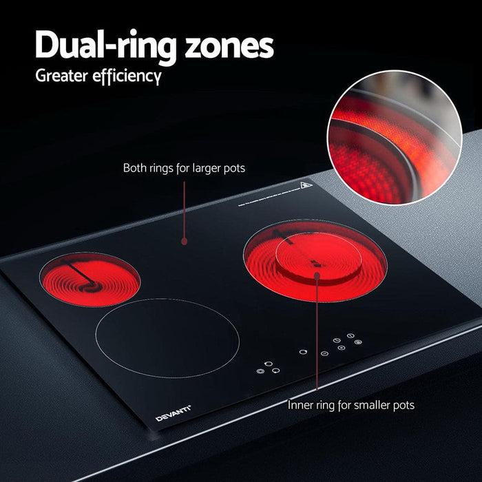 Electric Ceramic Cooktop 60cm Kitchen Cooker 4 Burner Hob
