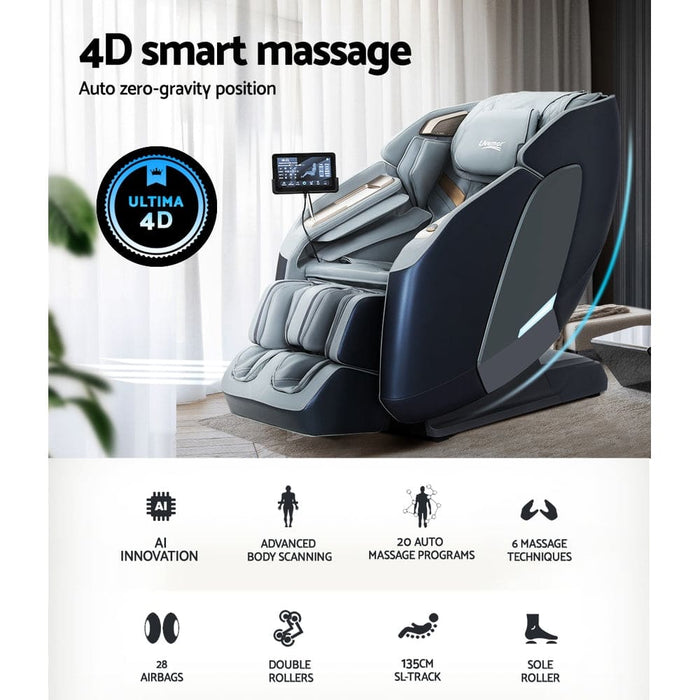 Electric Massage Chair 4d 2 Roller Recliner Zero Gravity