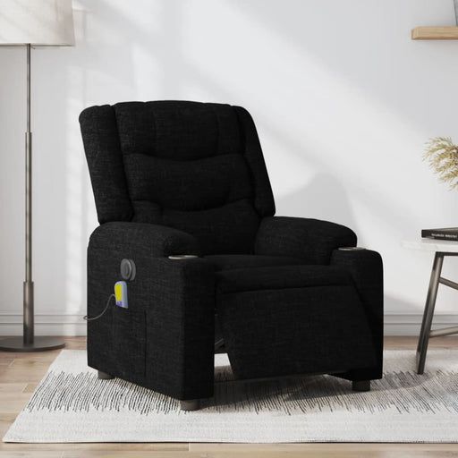 Electric Massage Recliner Chair Black Fabric Txblnab