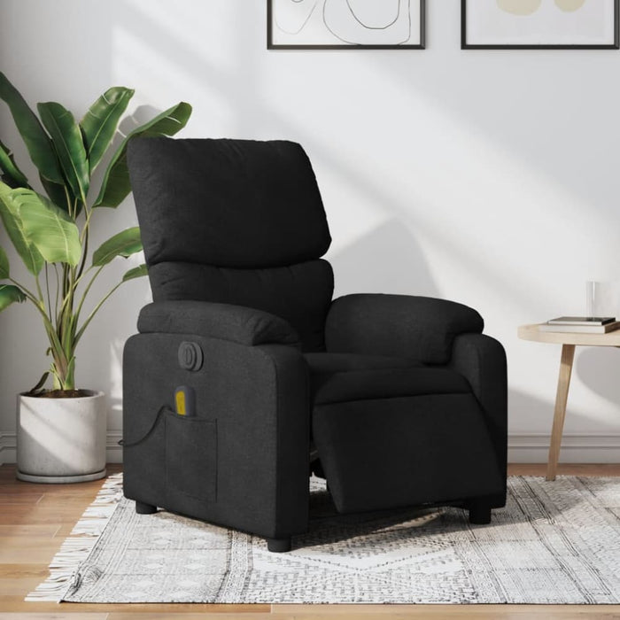 Electric Massage Recliner Chair Black Fabric Txbplka