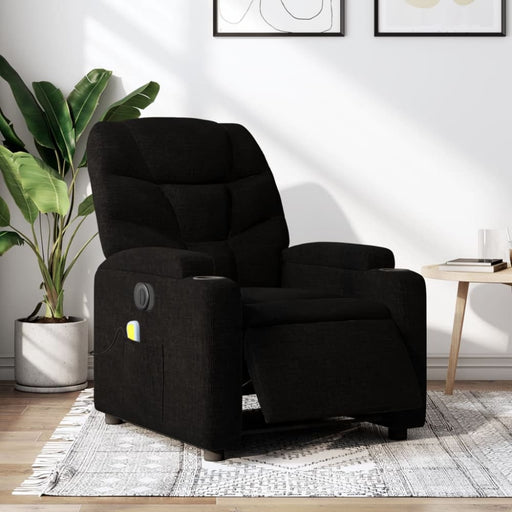 Electric Massage Recliner Chair Black Fabric Txbplxx