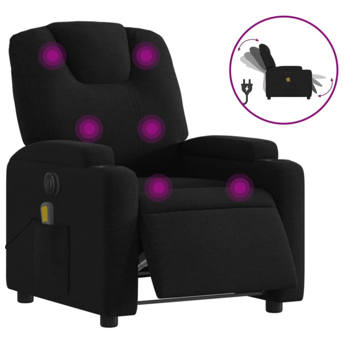 Electric Massage Recliner Chair Black Fabric Txbppxx