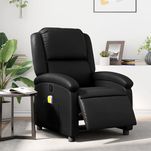 Electric Massage Recliner Chair Black Faux Leather Txbpapt