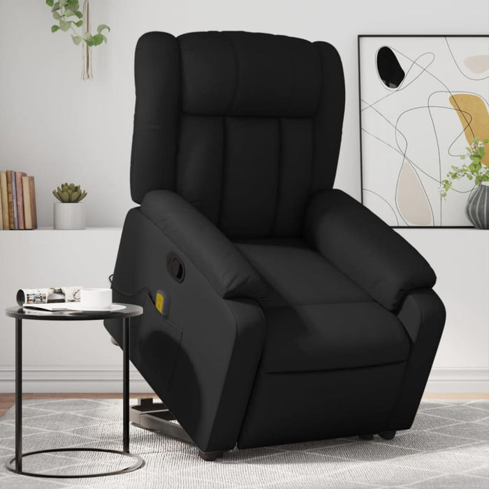 Electric Massage Recliner Chair Black Faux Leather Txbpill