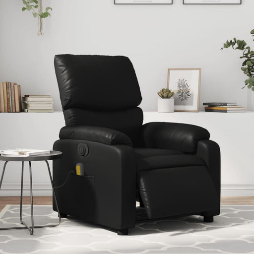 Electric Massage Recliner Chair Black Faux Leather Txbpioa
