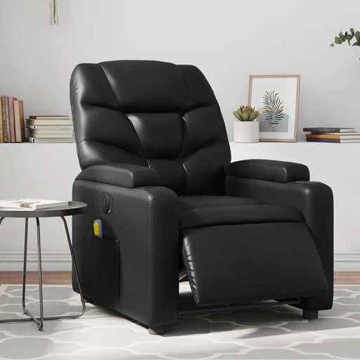 Electric Massage Recliner Chair Black Faux Leather Txbplak