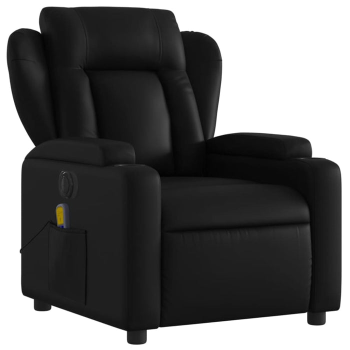Electric Massage Recliner Chair Black Faux Leather Txbppkk
