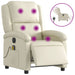 Electric Massage Recliner Chair Cream Faux Leather Txbpapa
