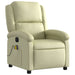 Electric Massage Recliner Chair Cream Real Leather Txbpain