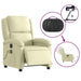 Electric Massage Recliner Chair Cream Real Leather Txbpain