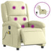 Electric Massage Recliner Chair Cream Real Leather Txbpain