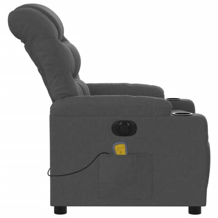 Electric Massage Recliner Chair Dark Grey Fabric Txblnpp