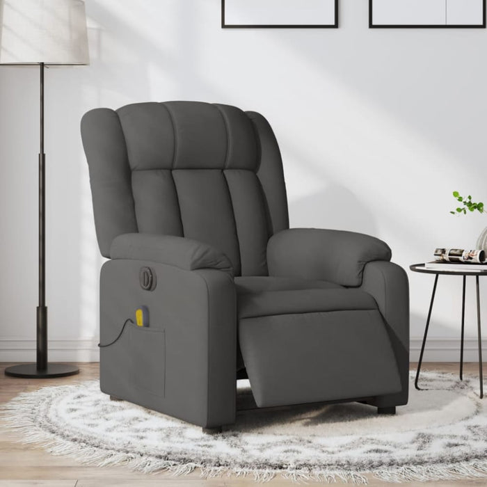 Electric Massage Recliner Chair Dark Grey Fabric Txbpinp