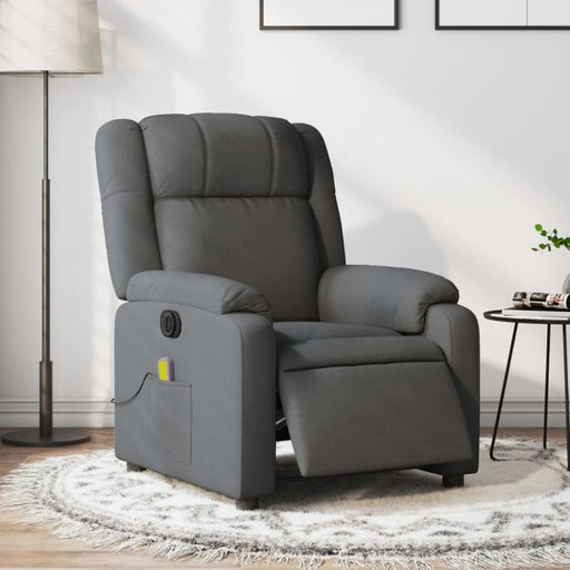 Electric Massage Recliner Chair Dark Grey Fabric Txbpipl