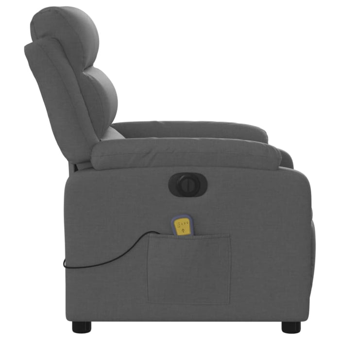 Electric Massage Recliner Chair Dark Grey Fabric Txbpitb