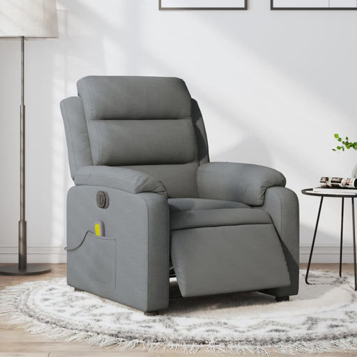 Electric Massage Recliner Chair Dark Grey Fabric Txbpitb