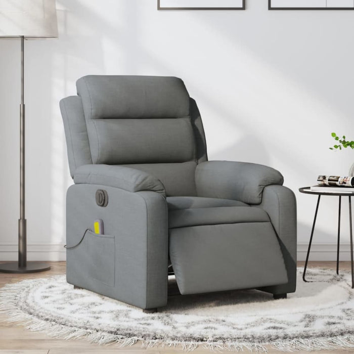 Electric Massage Recliner Chair Dark Grey Fabric Txbpitb
