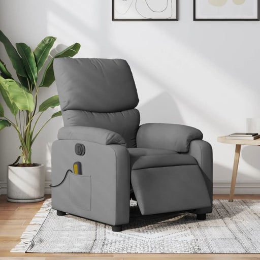 Electric Massage Recliner Chair Dark Grey Fabric Txbplkt