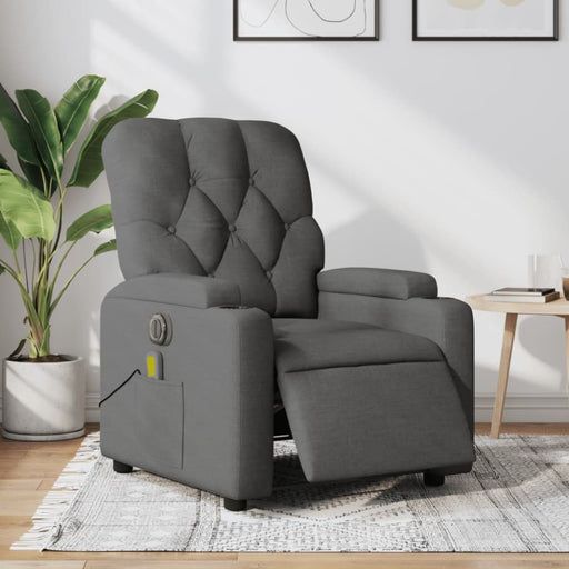 Electric Massage Recliner Chair Dark Grey Fabric Txbplln