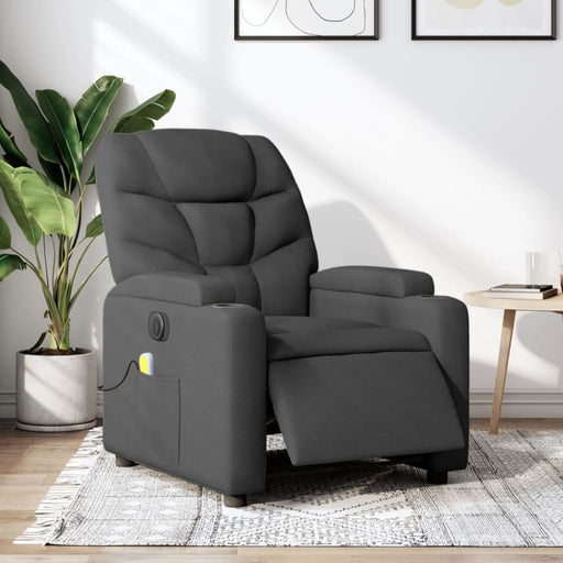 Electric Massage Recliner Chair Dark Grey Fabric Txbplxo