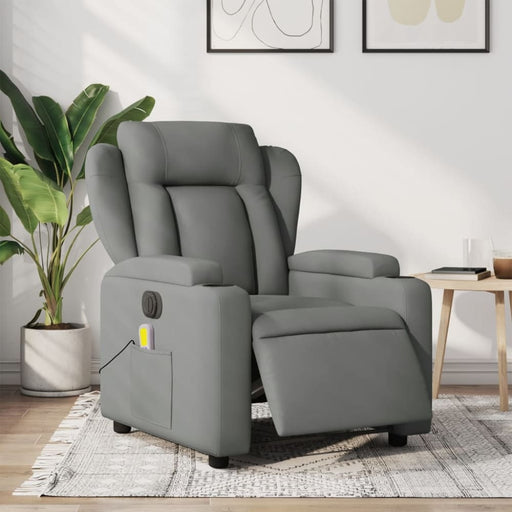 Electric Massage Recliner Chair Dark Grey Fabric Txbppii