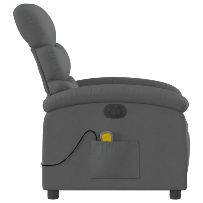 Electric Massage Recliner Chair Dark Grey Fabric Txbptln