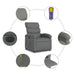 Electric Massage Recliner Chair Dark Grey Fabric Txbptln