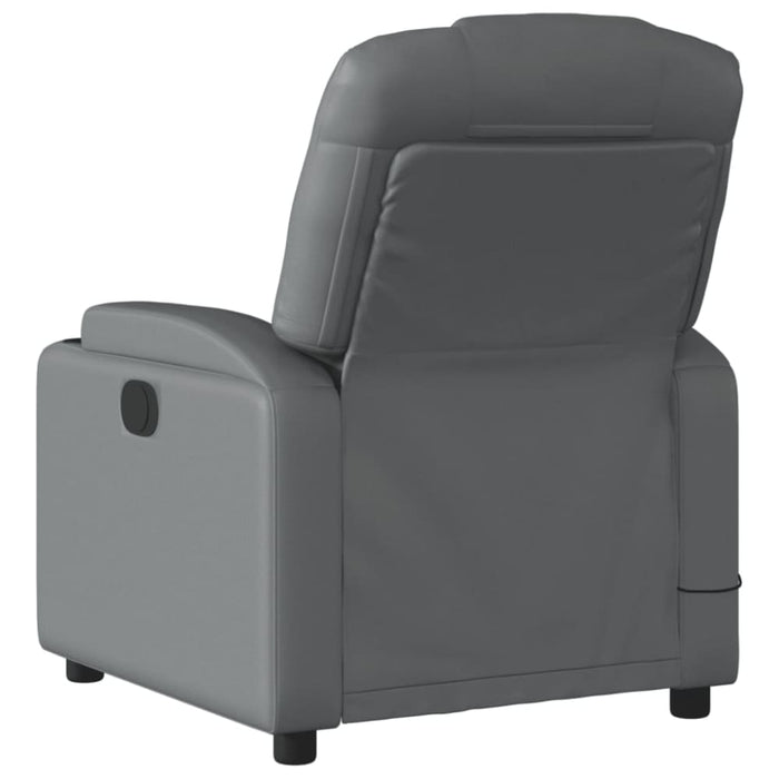 Electric Massage Recliner Chair Grey Faux Leather Txbpppo