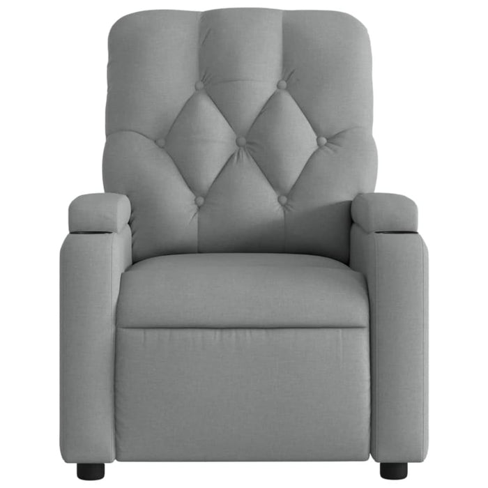 Electric Massage Recliner Chair Light Grey Fabric Txbplli