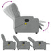 Electric Massage Recliner Chair Light Grey Fabric Txbplli