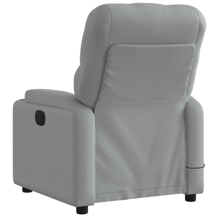 Electric Massage Recliner Chair Light Grey Fabric Txbplli