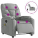 Electric Massage Recliner Chair Light Grey Fabric Txbplxb
